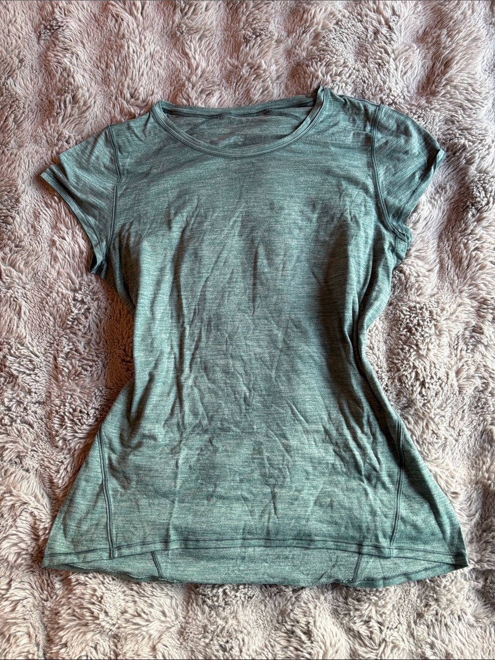 lululemon athletica Heathered Sage Short Sleeve Tee